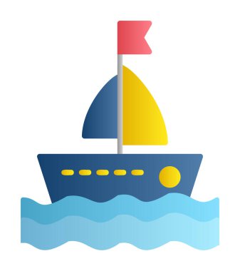 Basit yelkenli ikonu vektör çizimi tasarımı