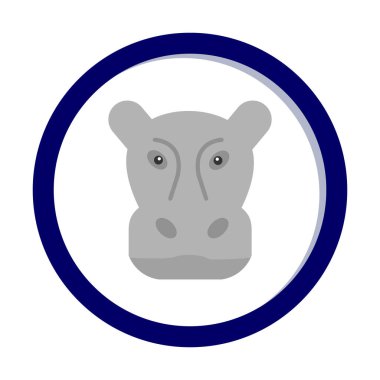 Hippopotamus baş ikon vektör çizimi