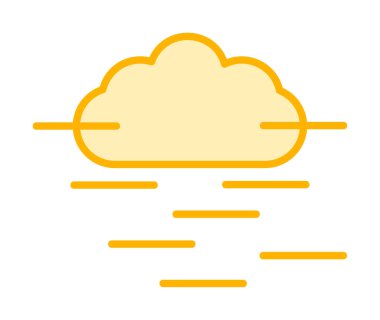 Sis ve bulut simgesi, hava sembolü, vektör illüstrasyonu   