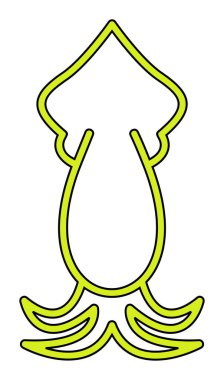 Beyaz arkaplanda mürekkep balığı vektörü simgesi 