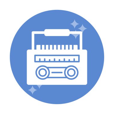 Basit düz Radyo Cassette simgesi illüstrasyonu  