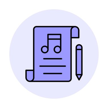 Basit Müzik Besteleme simgesi, vektör illüstrasyonu