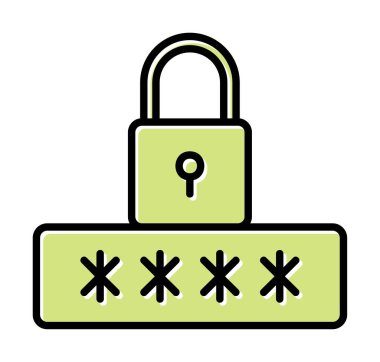 Basit Parola simgesi, vektör illüstrasyonu