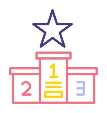 Podyum Şampiyonası ikon vektör illüstrasyonu