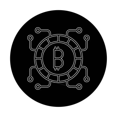 Basit bitcoin simgesi, vektör illüstrasyonu