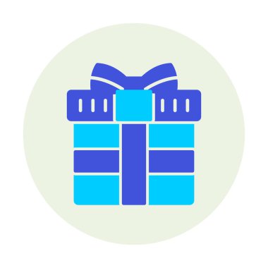 Fiyonklu hediye kutusu. Web simgesi basit illüstrasyon