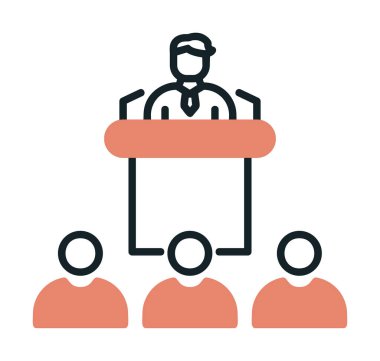 Basit Konferans simgesi, vektör illüstrasyonu