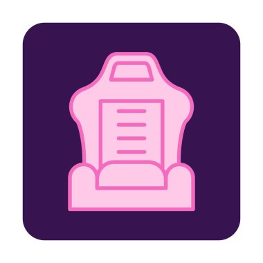 araba koltuğu simgesi, vektör illüstrasyonu 