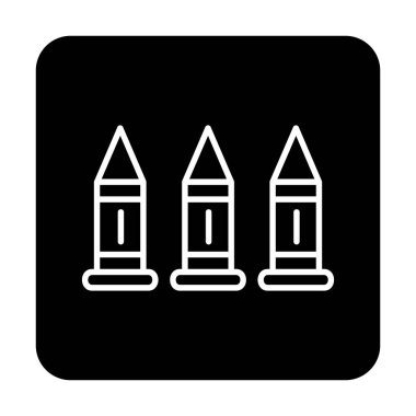 Askeri silah mermileri vektör ikonu. Sembol, logo çizimi. Vektör grafikleri 