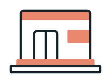 Sığınak düz ikon vektör çizimi