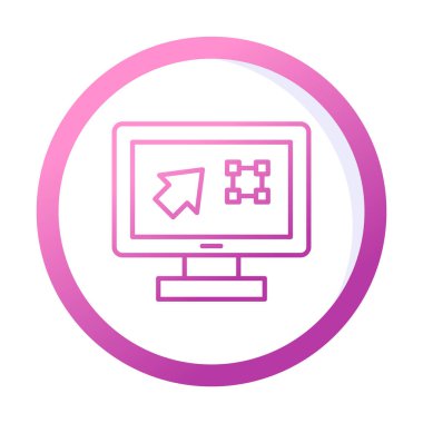 Ekran simgesinde basit Grafik Tasarım uygulaması, vektör illüstrasyonu