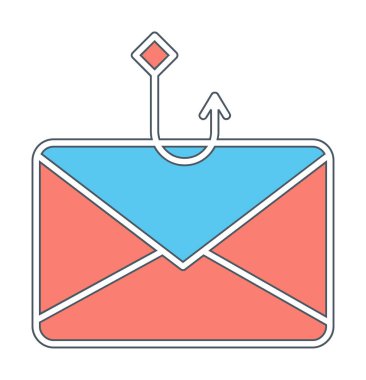 E- posta simgesi vektörü ile balıkçılık kancası