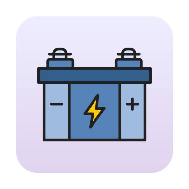 Basit düz araba akü ikonu vektör illüstrasyon tasarımı
