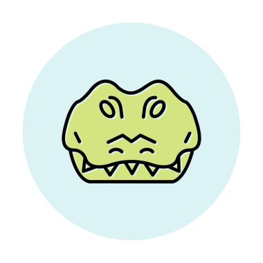 Basit timsah simgesi, vektör illüstrasyonu