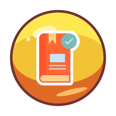  Kitap Denetimi İşaretleme simgesi, vektör illüstrasyonu   