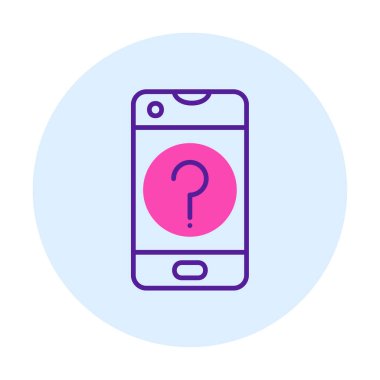 Yardım veya mobil destek simgesi, vektör illüstrasyonu 