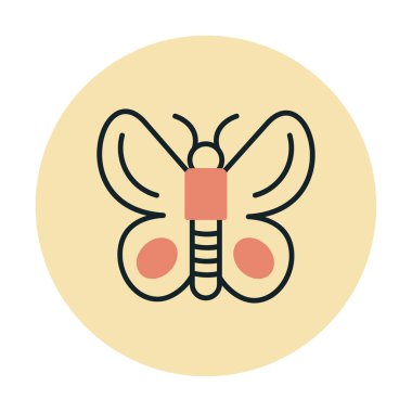 Kelebek Vektör Simgesi Düz Çizim 