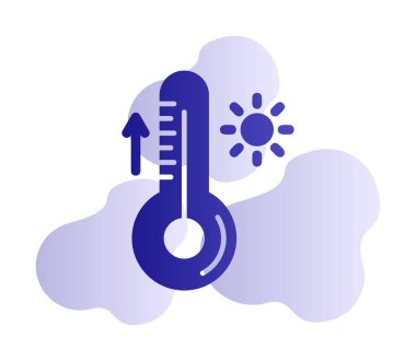 Termometre web simgesi, vektör çizim 