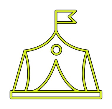 Askeri çadır simgesi, vektör illüstrasyonu