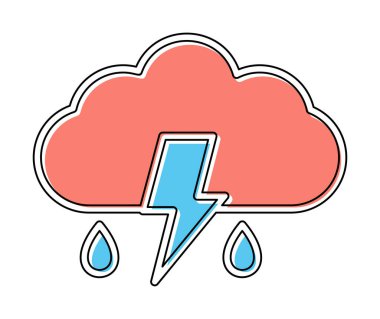 Basit Düz Şimşek hava simgesi 