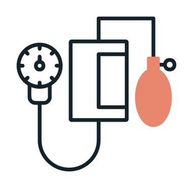 Basit Kan basıncı ölçüm simgesi, vektör illüstrasyonu