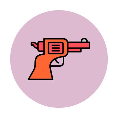 askeri tabanca ikonu vektör illüstrasyonu 