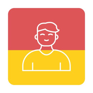 Saç stili vektör çizimi olan genç erkek avatar. 