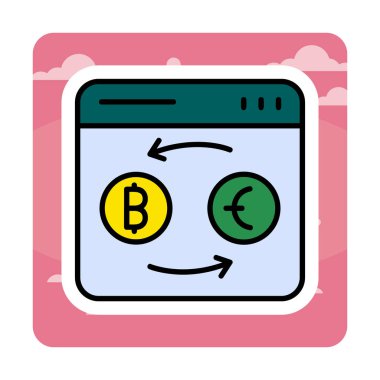 döviz kuru web sitesi vektör simgesi