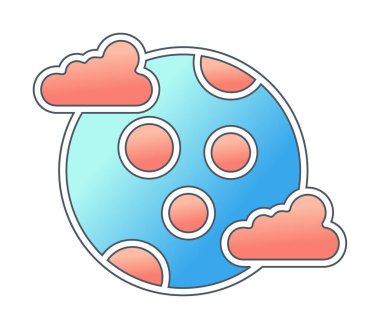 Dolunay düz ikonu. vektör illüstrasyonu 