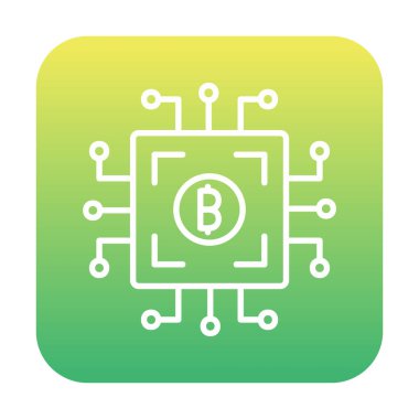  Bitcoin dijital para birimi. Bilgisayar devre kartı simgesi  