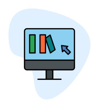 Basit Çevrimiçi Kitap satın alma simgesi, vektör illüstrasyonu