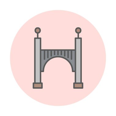 köprü düz simgesi, vektör illüstrasyon tasarımı 