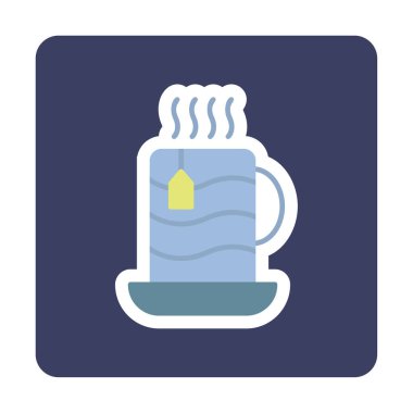 çay fincanı simgesi, vektör illüstrasyonu