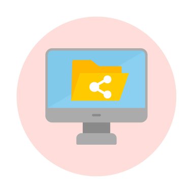 Basit Dosya Paylaşımı simgesi, vektör illüstrasyonu