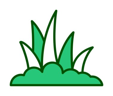 Çim simgesi, vektör illüstrasyonu 