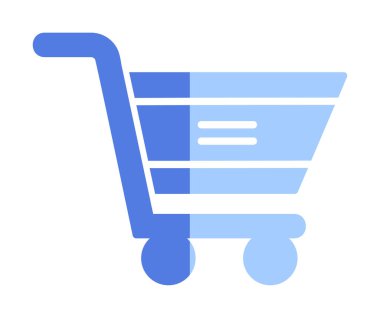  Alışveriş arabası simgesi, vektör çizimi basit tasarım