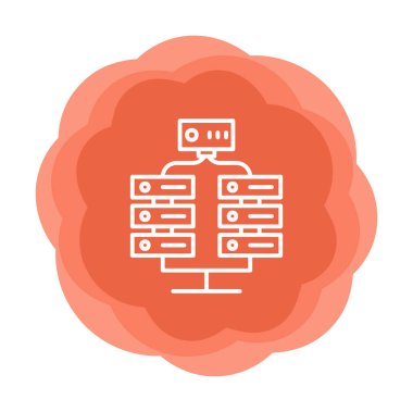 Ağ sunucu simgesinin vektör illüstrasyon tasarımı