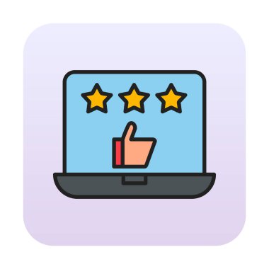 Geri besleme vektörü glifin düz simgesi. İyi İnceleme konsepti                    