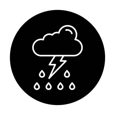 Basit Düz Şimşek hava simgesi 