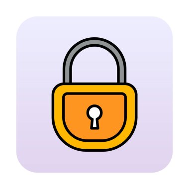 asma kilit web simgesi, vektör illüstrasyonu 