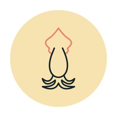 Beyaz arkaplanda mürekkep balığı vektörü simgesi 