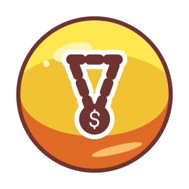 Dolar işaretli bilezik, vektör illüstrasyonu  