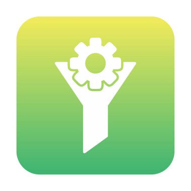 Vites simgesiyle filtre hunisi, vektör illüstrasyonu