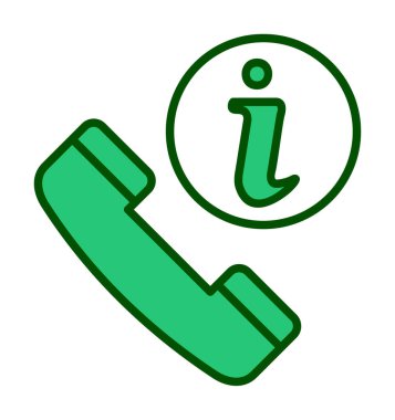 Basit çağrı bilgi simgesi, vektör illüstrasyonu