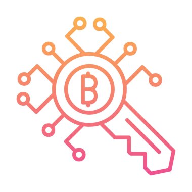 düz Şifreleme Anahtarı simgesi. vektör illüstrasyonu.