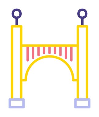 köprü düz simgesi, vektör illüstrasyon tasarımı 
