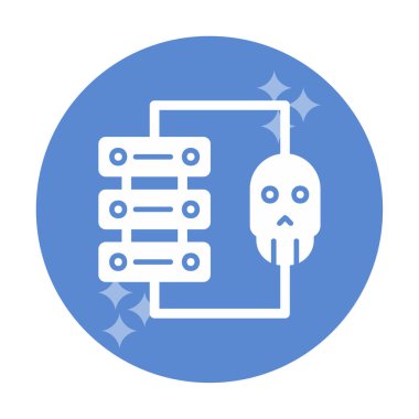 veri merkezi ve Hacking vektör simgesi