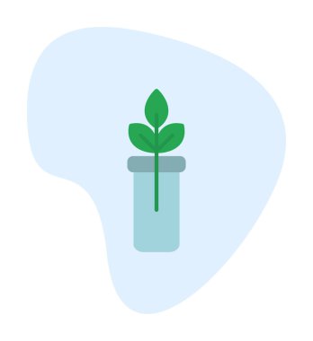 bir test tüpünde bitki, gmo konsepti, vektör illüstrasyonu  