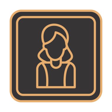 kadın avatar simgesi vektör illüstrasyonu