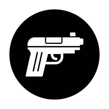 askeri tabanca ikonu vektör illüstrasyonu 